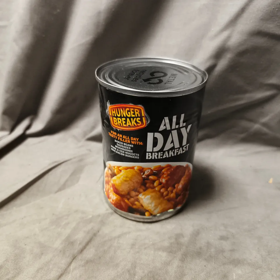 APPROXIMATELY 12 HUNGER BREAKS ALL DAY BREAKFAST CANS - COLLECTION ONLY
