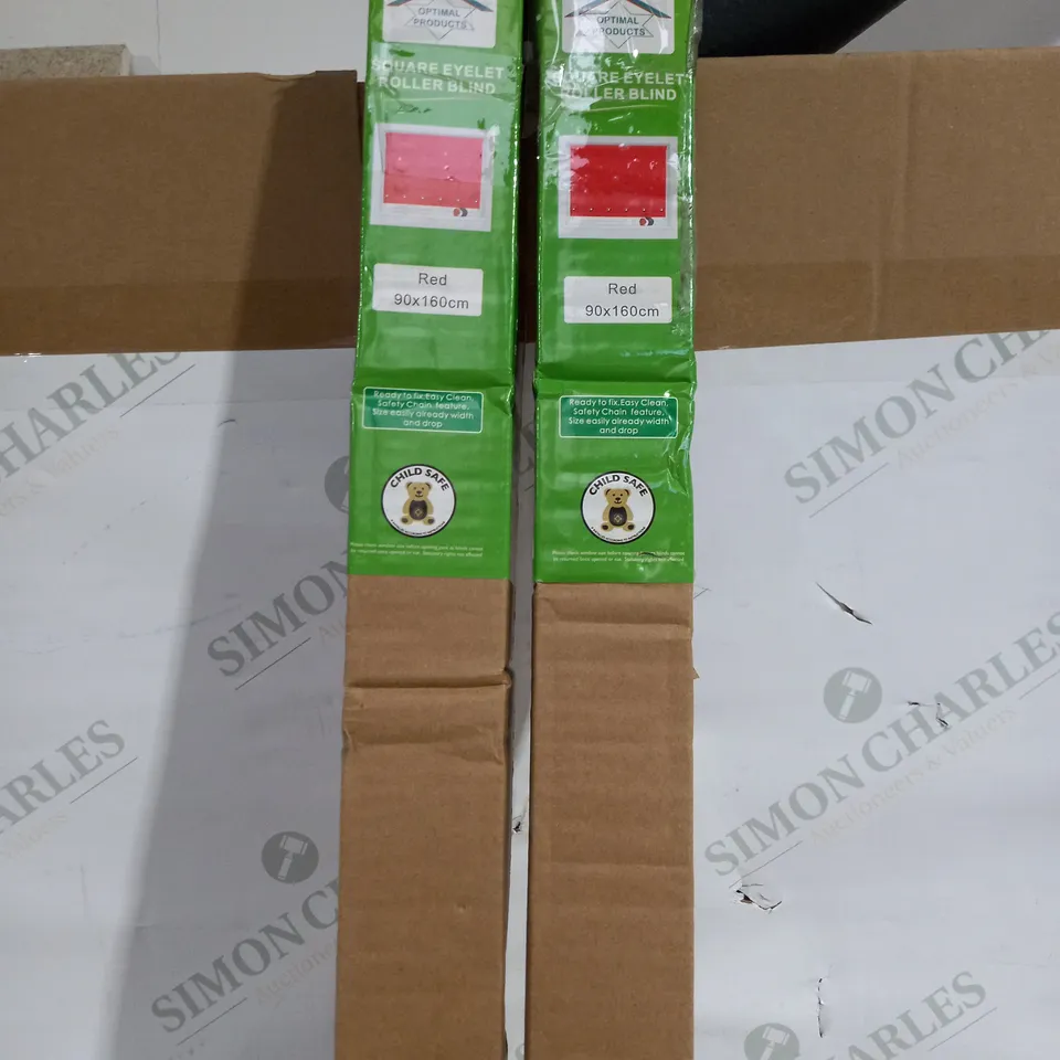 2 X SQUARE EYELET ROLLER BLIND APPROX. 90X160CM