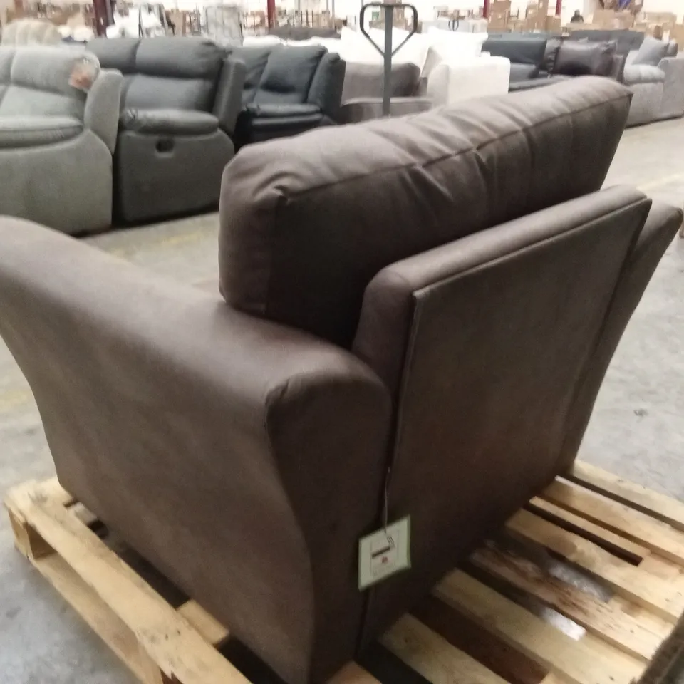 DURY LEATHER LOOK ARMCHAIR - CHOCOLATE RRP £339