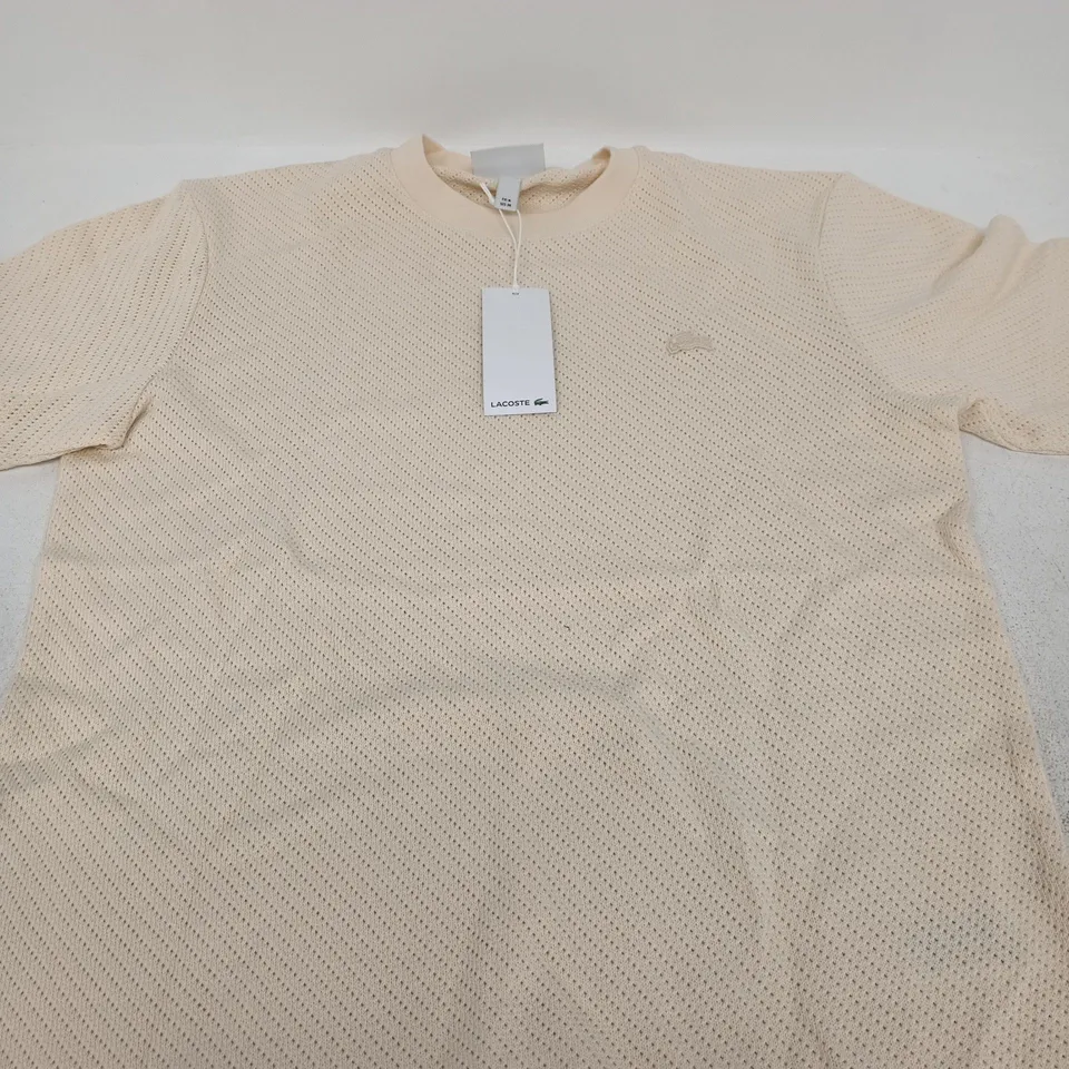 LACOSTE WOVEN TEE - SIZE M