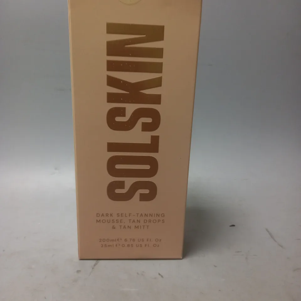 SEALED SOLSKIN DARK SELF-TANNING MOUSSE 200ML, TAN DROPS 25ML AND TAN MITT