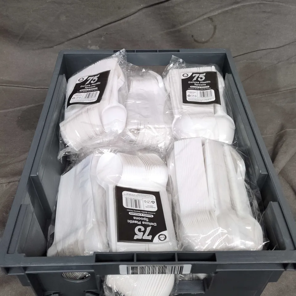 75 DELUXE PLASTIC SPOONS – WHITE DISPOSABLE SPOONS