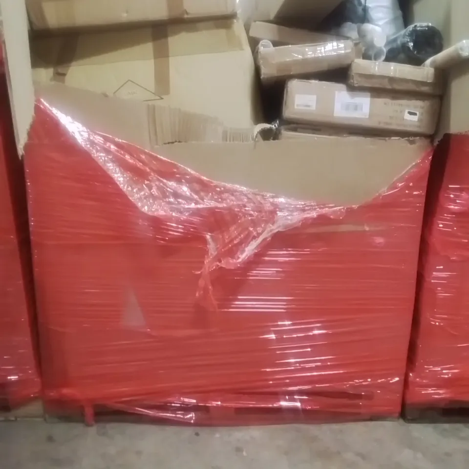 PALLET CONTAINING ASSORTED ITEMS TO INCLUDE: RETRACTABLE SAFETY GATE, PHOTO FRAME, INFLATABLE GYMNASTICS MAT WITH AIR PUMP AND FOLDABLE TRAMPOLINE ETC...