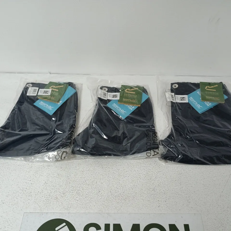 APPROXIMATELY 50 BRAND NEW REGATTA KIDS DENISHA SHORTS IN NAVY IN VARIOUS SIZES