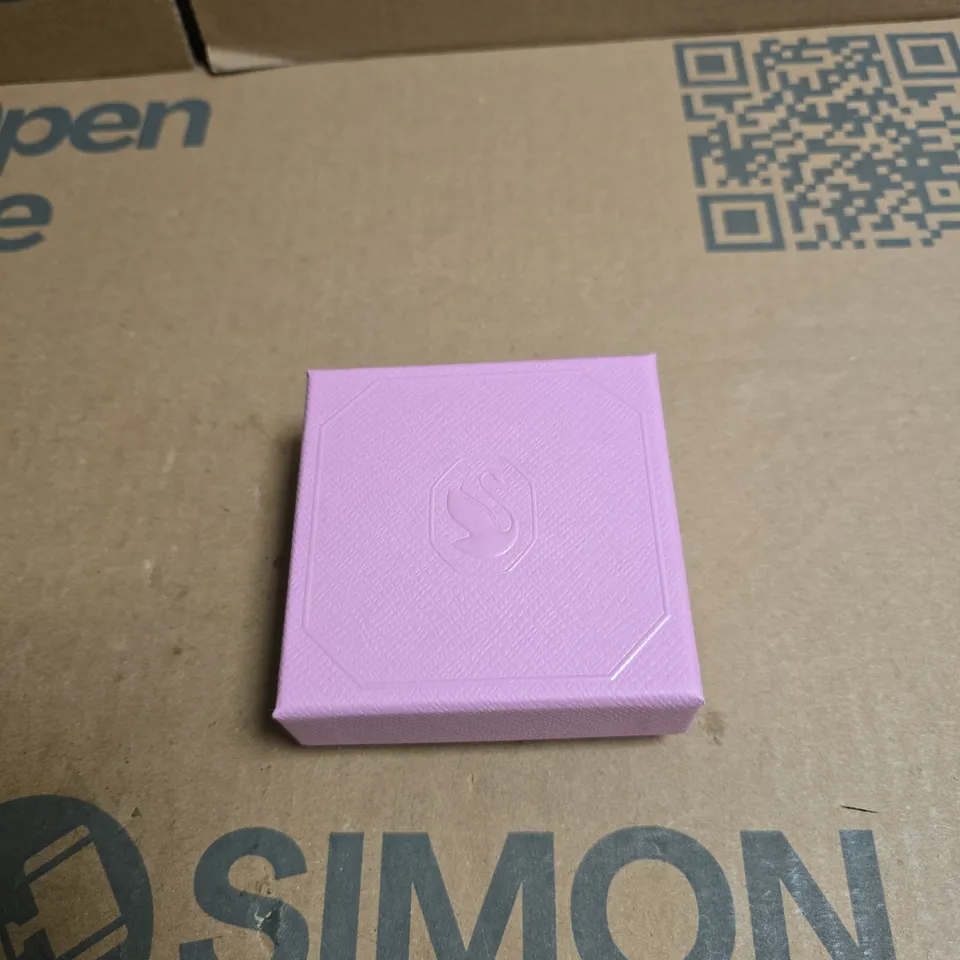 SWAROVSKI BOXED SET OF FOUR CLEAR ROUND STONE STUD EARRINGS IN PINK PRESENTATION BOX 