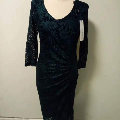 ROMAN RUFFLED GREEN DRESS - SIZE 10 