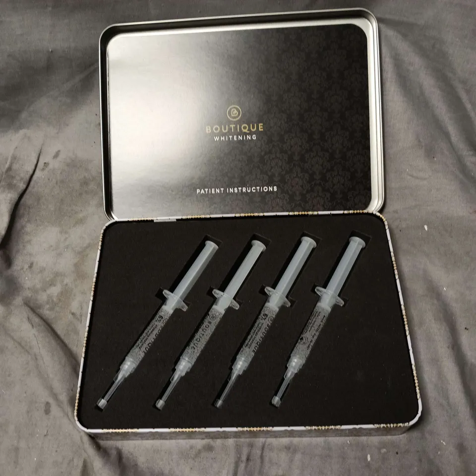 BOUTIQUE WHITENING SET 6% HYDROGEN PEROXIDE. 4 X 3ML SRYINGES