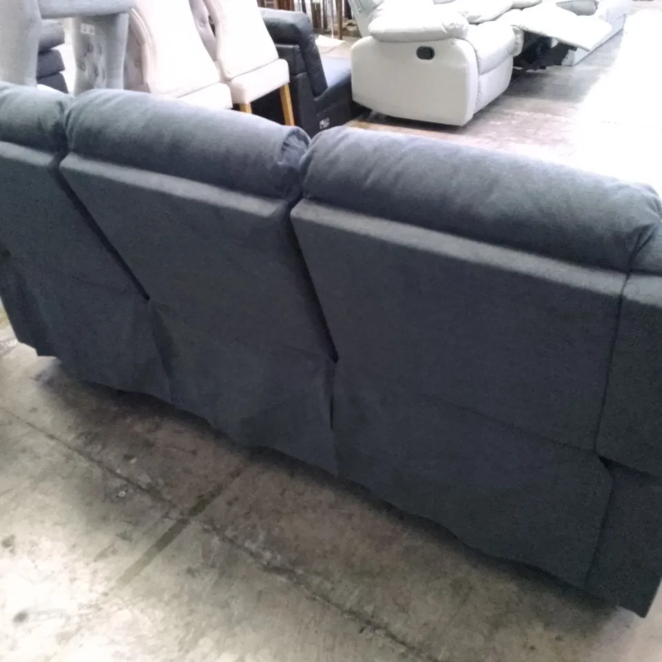 QUALITY DESIGNER SORRENTO 3 SEATER ELECTRIC RECLINER SOFA - SLATE GREY PLUSH FABRIC