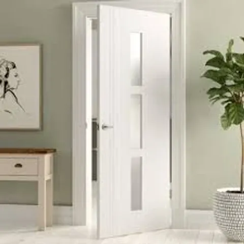 BOXED LAMINATE LINEAR PRE-FINISHED WHITE LAMINATE DOOR 762 x 1981