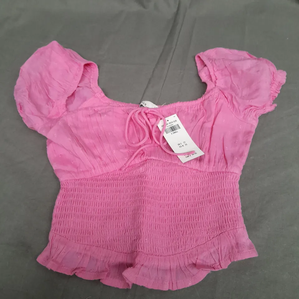HOLLISTER PINK CROPPED TOP - XS