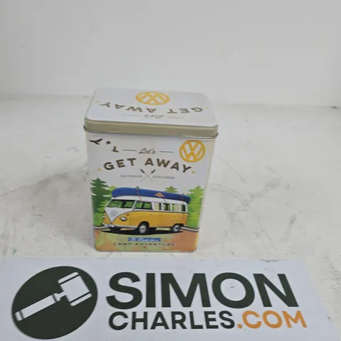NOSTALGIC-ART VW BULLI - LET'S GET AWAY STORAGE TIN