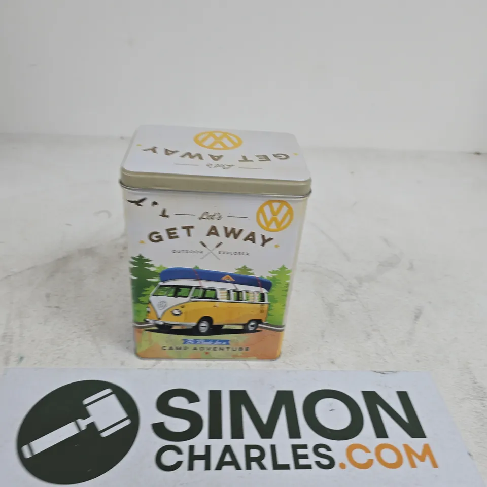 NOSTALGIC-ART VW BULLI - LET'S GET AWAY STORAGE TIN