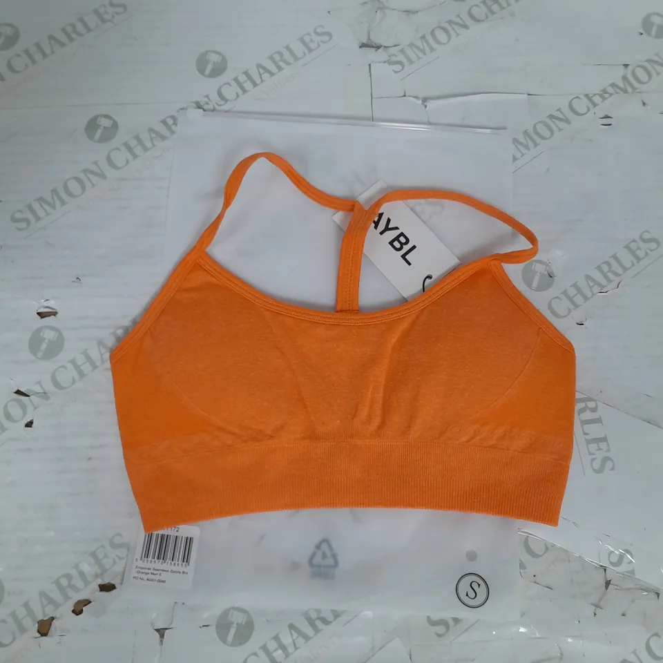 AYBL EMPOWER SEAMLESS SPORTS BRA IN ORANGE MARL SIZE S