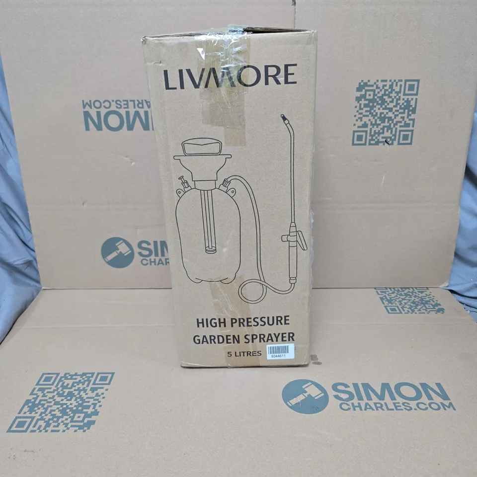 LIVMORE HIGH PRESSURE GARDEN SPRAYER 5L BOXED