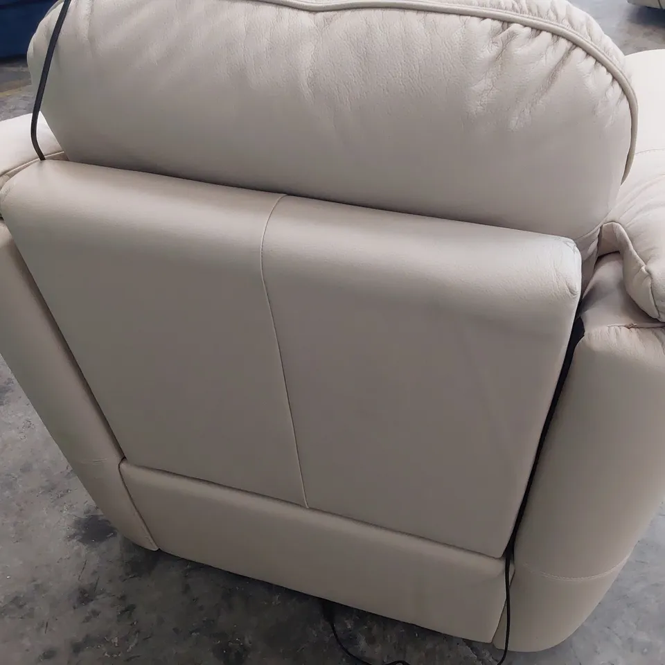 QUALITY BRITISH DESIGNER G PLAN JACKSON POWER RECLINING EASY CHAIR CAMBRIDGE STONE LEATHER 