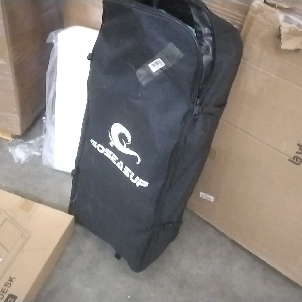 PALLET OF ASSORTED ITEMS INCLUDING LAP DESK, WHITE SEAT CUSHION, FOOT MASSAGER, INFLATABLE FLOAT AND PADDLE, EASEL 