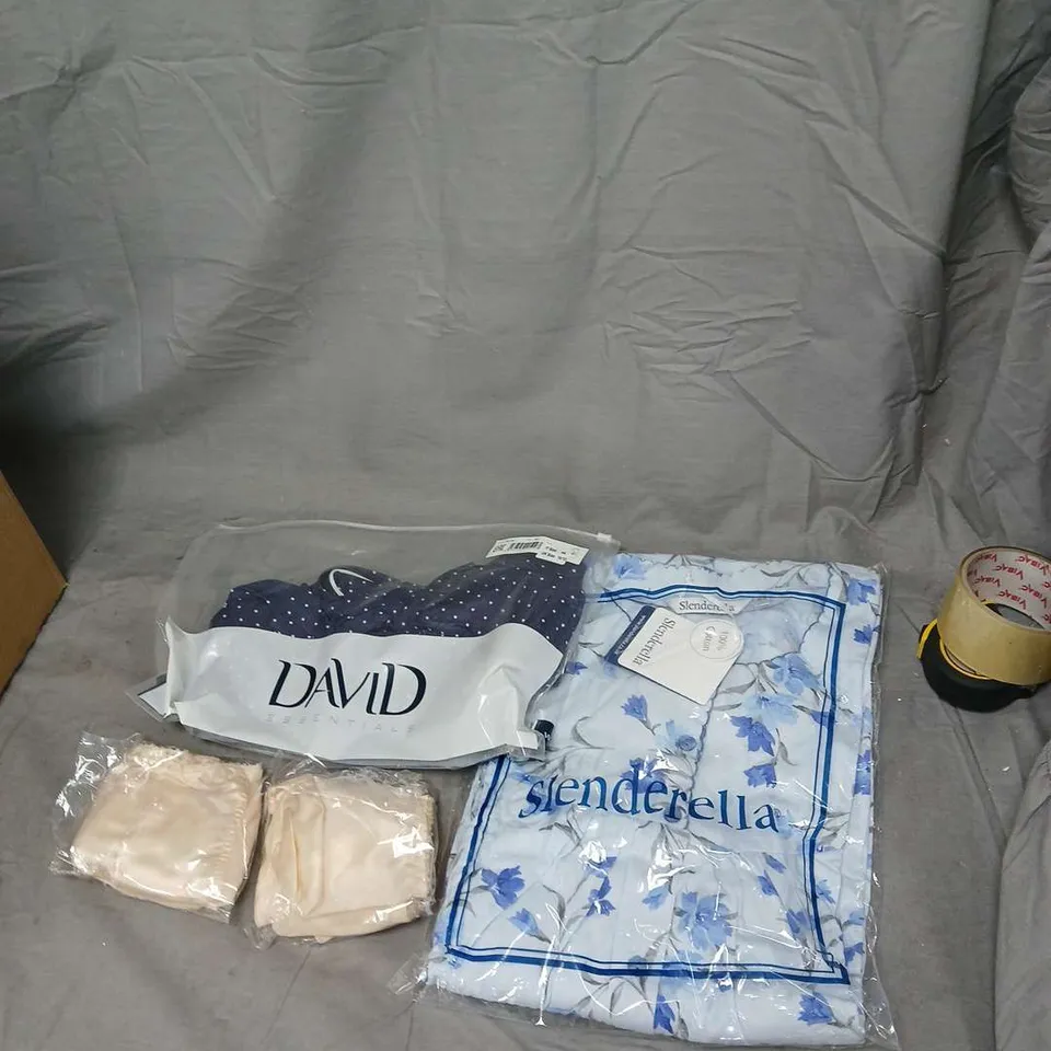 BOX OF APPROXIMATELY 25 ASSORTED DESIGNER CLOTHING AND LINGERIE ITEMS INCLUDING SLENDERELLA AND DAVID