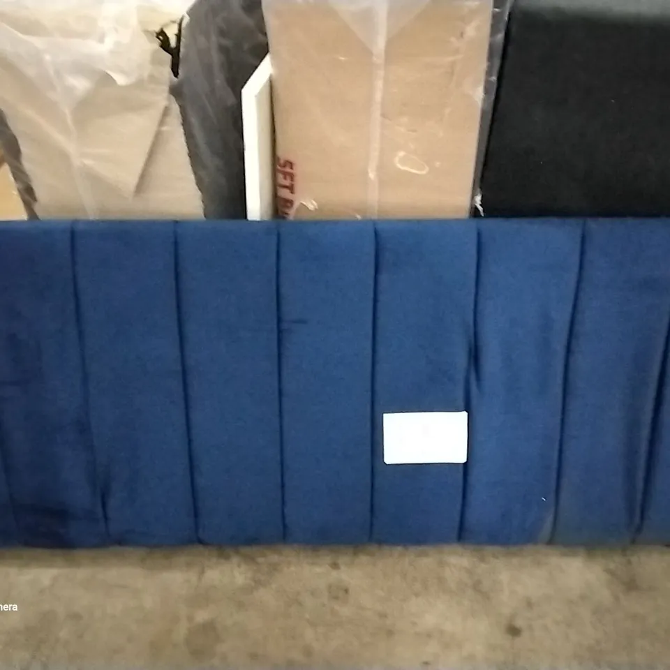 BLUE VELVET DOUBLE HEADBOARD