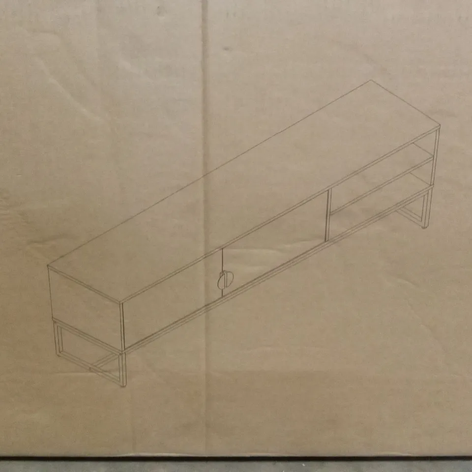 BOXED DESIGNER TV UNIT - WHITE (2 BOXES)