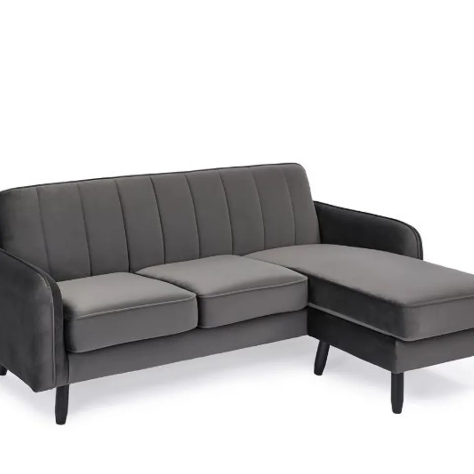 BOXED JENNIFER COMPACT REVERSIBLE FABRIC CHAISE - GREY (1 BOX) RRP £429