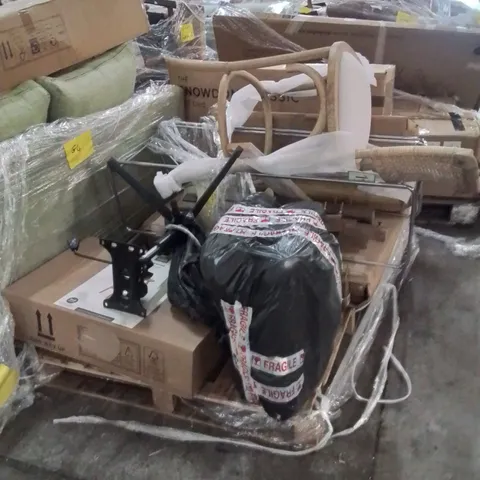 PALLET OF ASSORTED FURNITURE PARTS TO INCLUDE;BAR STOOL,CHAIR,
