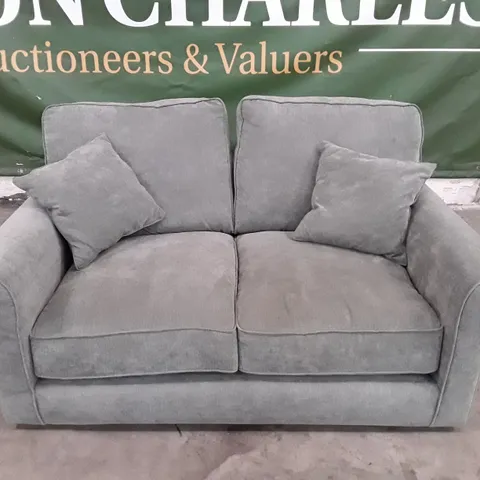 DESIGNER WILLIAM 2 SEATER HIGH BACK SOFA - GREY FABRIC