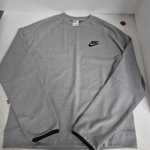 NIKE GREY SWEATSHIRT – LOGO CHEST, SIZE L (UK) – COTTON/POLY BLEND
