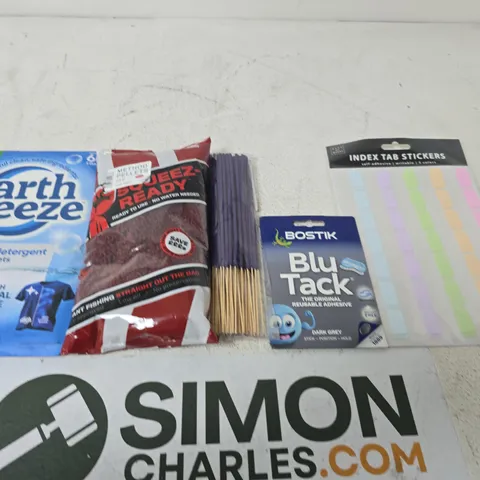 APPROXIMATELY 15 ASSORTED HOUSEHOLD PRODUCTS TO INCLUDE INCENSE STICKS,BLU TACK AND LAUNDRY SHEETS