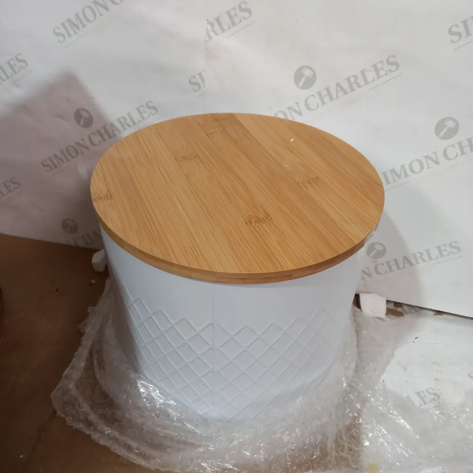TYPHOON LIVING WHITE EMBOSSED BREAD BIN  RRP £29.99