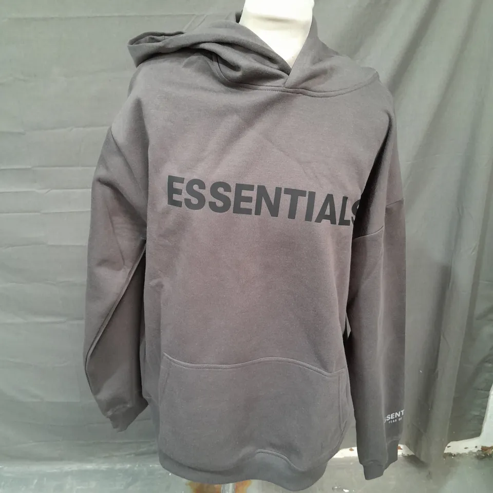 ESSENTIALS HOODIE IN GREY - LARGE