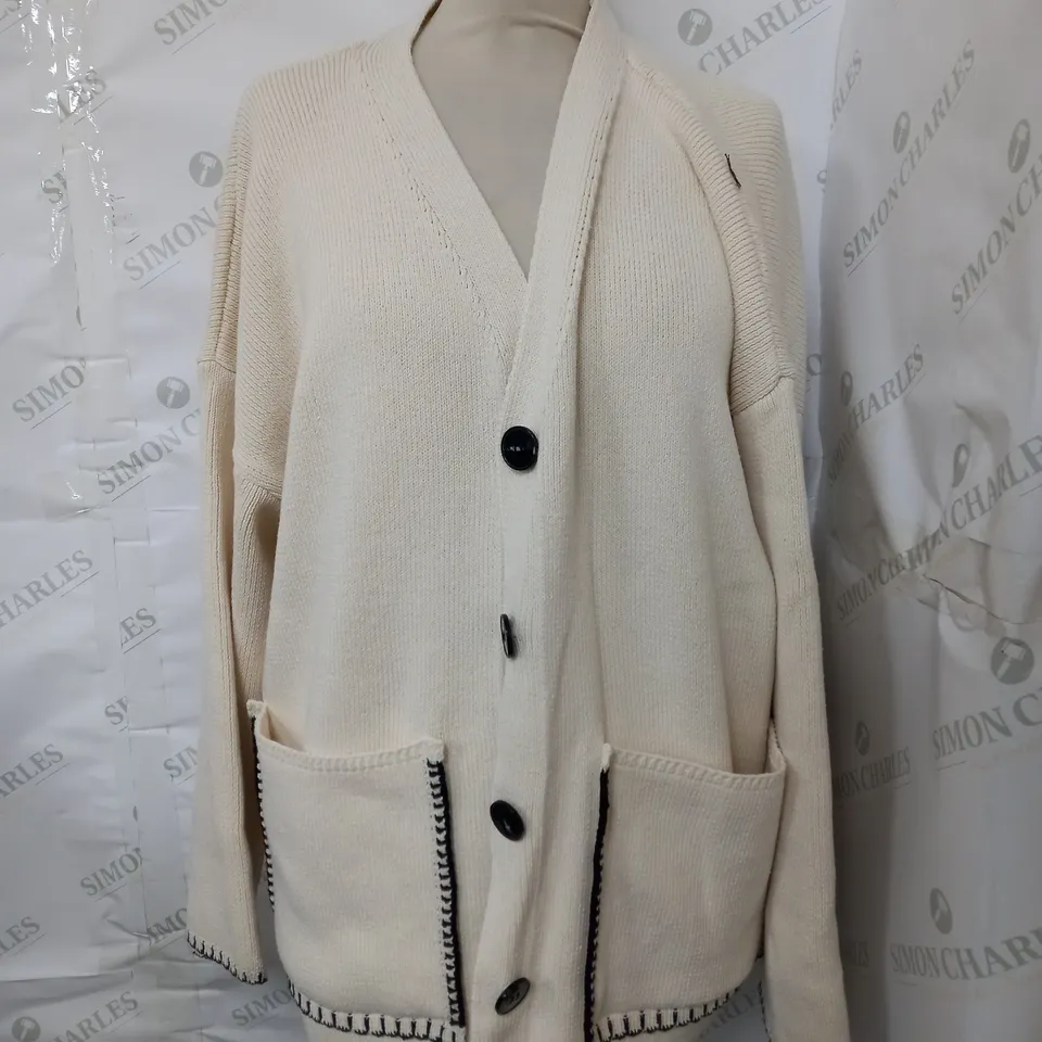 ZARA KNITTED BUTTON UP CARDIGAN - EUR MEDIUM