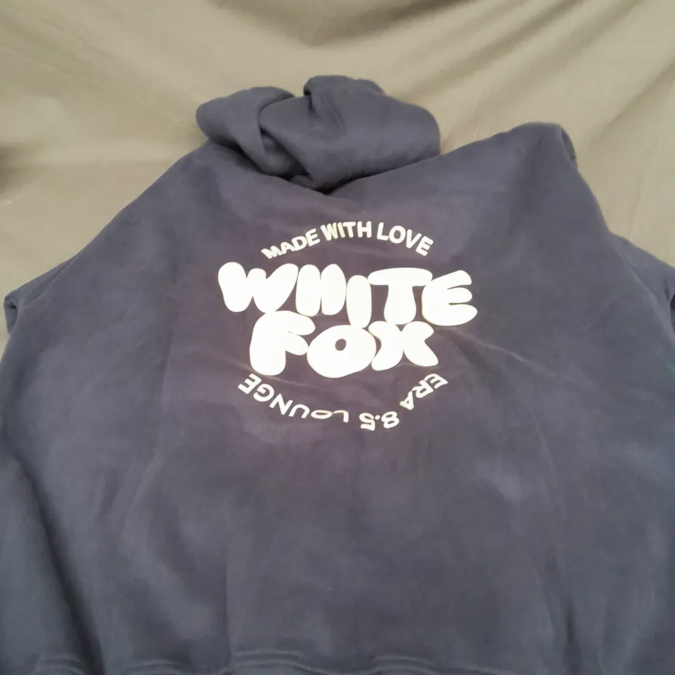 WHITE FOX WITH LOVE FOR YOU OVERSIZED HOODIE IN NAVY SIZE M/L