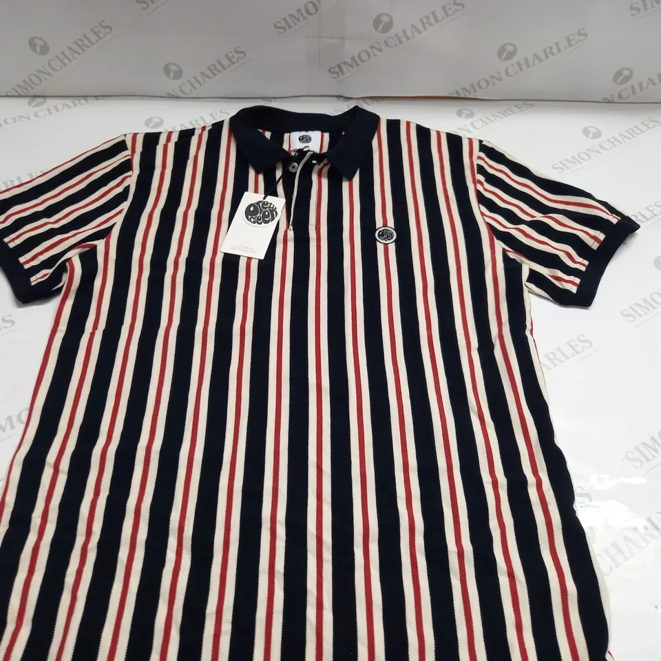 PRETTY GREEN CAPELLA TRIPLE STRIPE POLO SHIRT - S