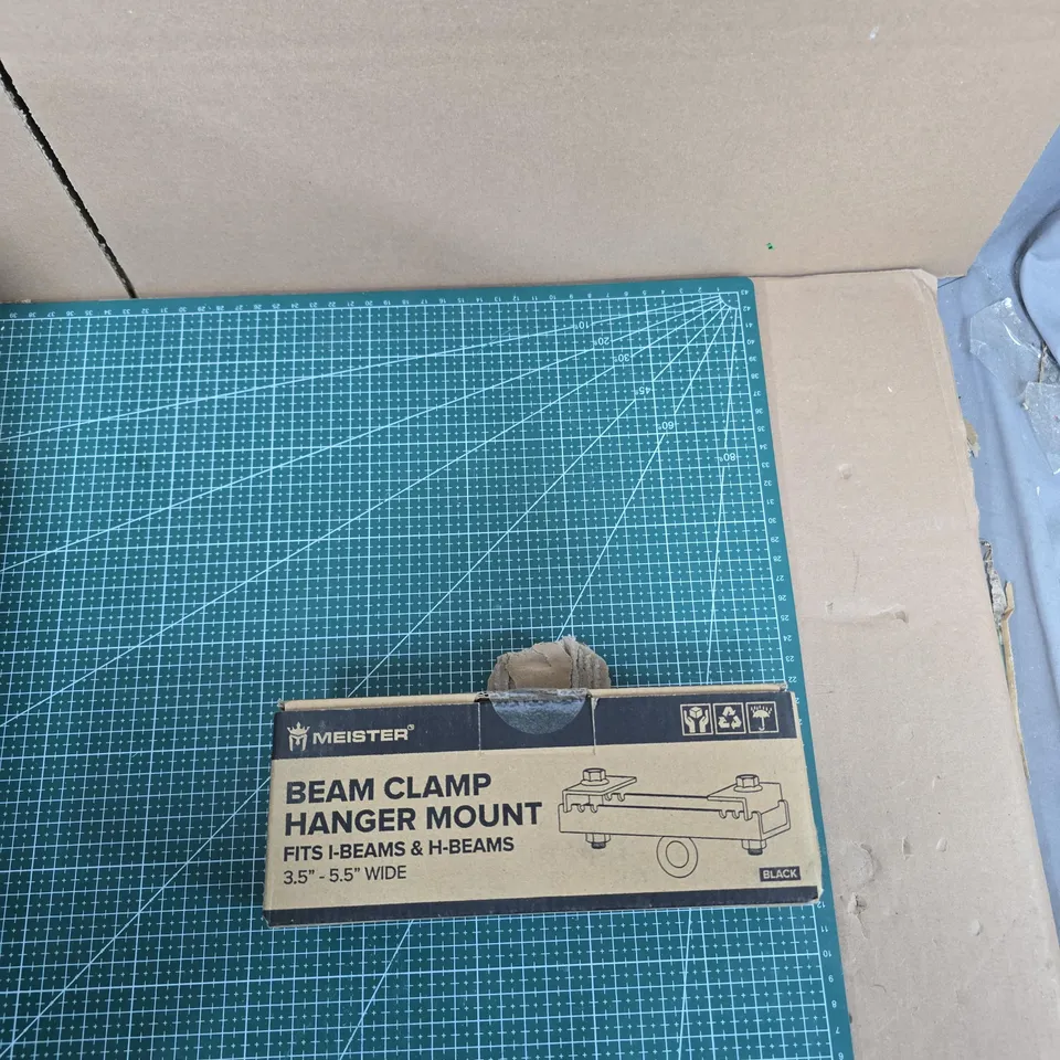 MEISTER BEAM CLAMP HANGER MOUNT – BLACK, FOR I-BEAMS & H-BEAMS (3.5–5.5 IN WIDE)