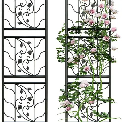 BOXED UNHO METAL GARDEN TRELLIS FOR CLIMBING PLANTS, 2 PACK 50×195CM