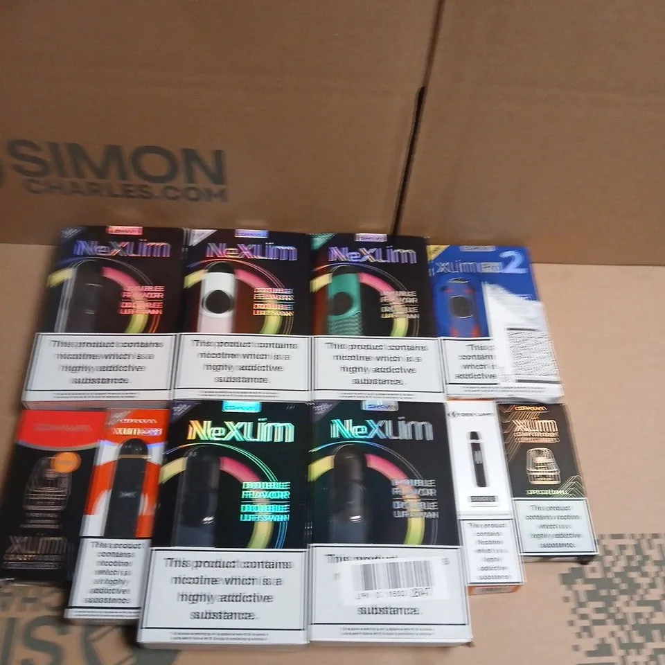 APPROXIMATELY 15 ASSORTED E-CIGARETTE PRODUCTS TO INCLUDE - NEXLIM , XLIMPRO 2 AND OXVA 