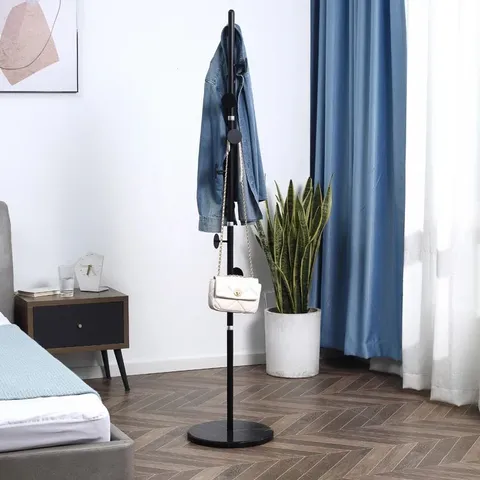 BOXED GABRIYEL STEEL FREESTANDING 8-HOOK COAT STAND