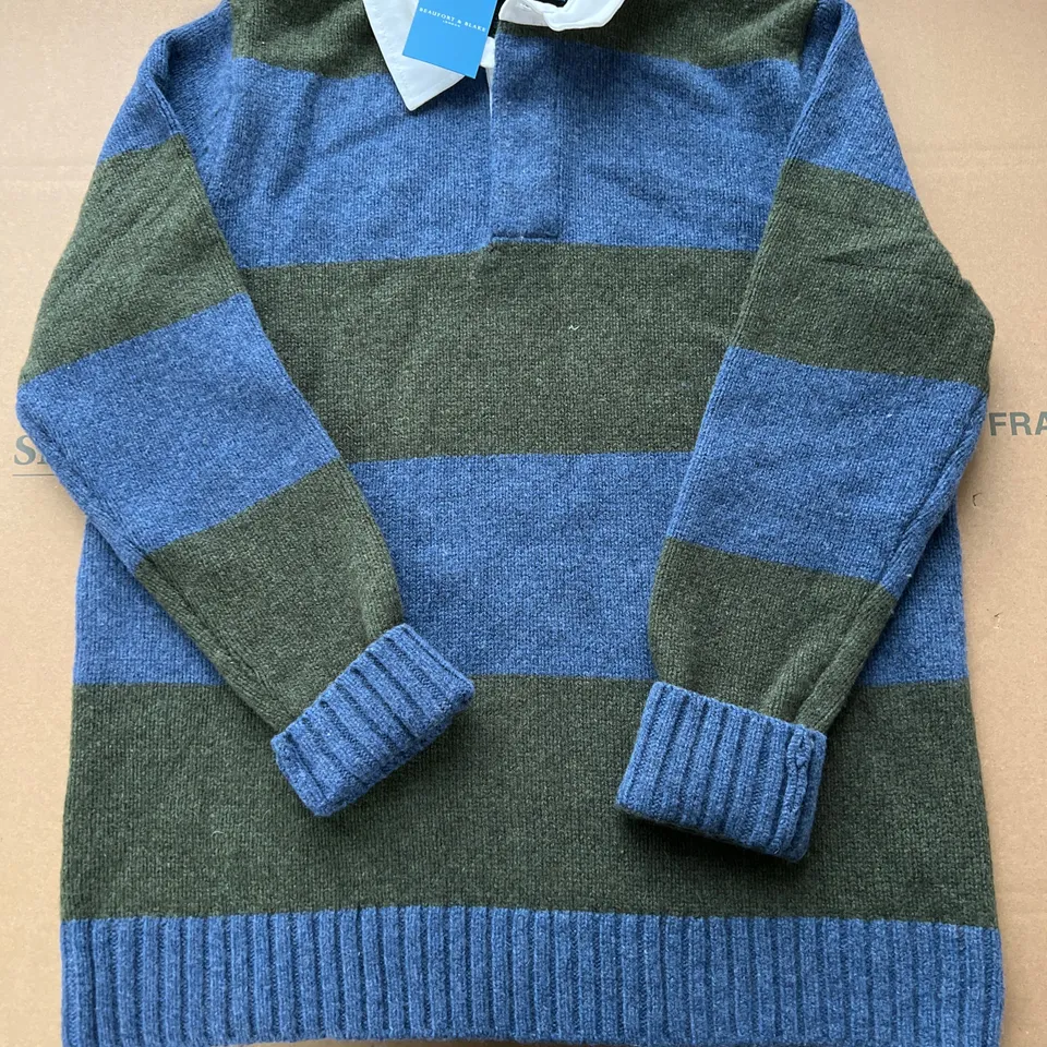 BEAUFORT&BLAKE LONDON MEDIUM MULTI STRIPE HOARTH RUGBY JUMPER