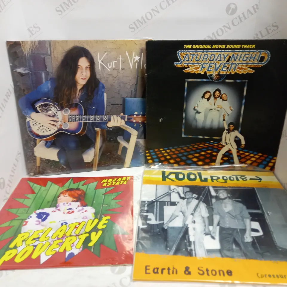 LOT OF 12 VINYL RECORDS, TO INCLUDE SATURDAY NIGHT FEVER, KURT VILE, KOOL ROOTS, ETC