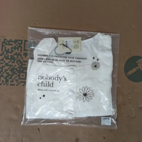 BAGGED NOBODY'S CHILD SAMMIE BUTTON FRONT TANK IN WHITE SIZE UK 12