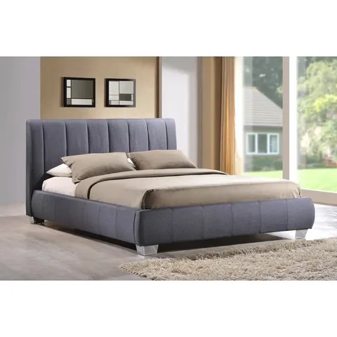 BOXED UPHOLSTERED BED FRAME -GREY FABRIC- //DOUBLE 4FT 6" (3 BOXES)