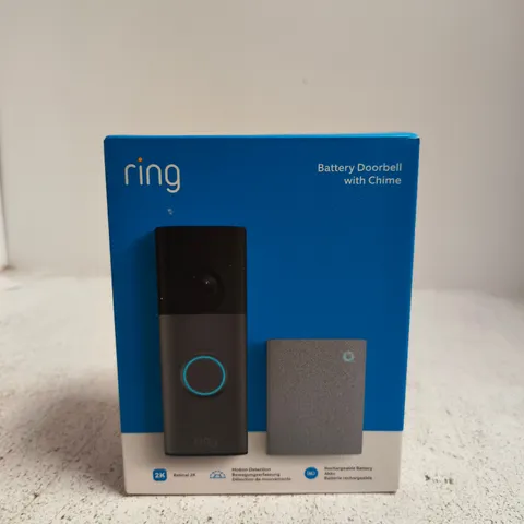 RING BATTERY DOORBELL WITH CHIME – BOXED