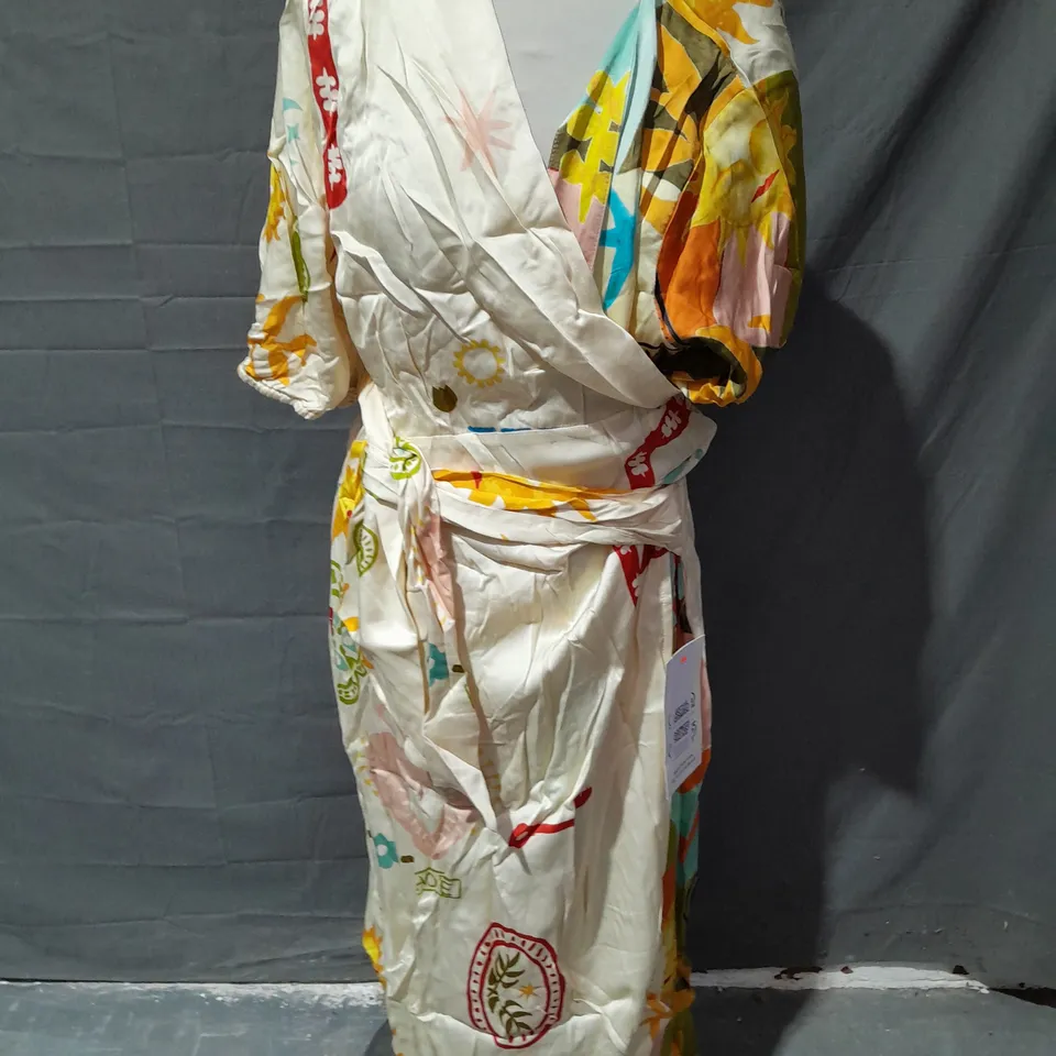 NEVER FULLY DRESSED MULTI SUNDAZED SUMMER VIENNA WRAP DRESS - UK18
