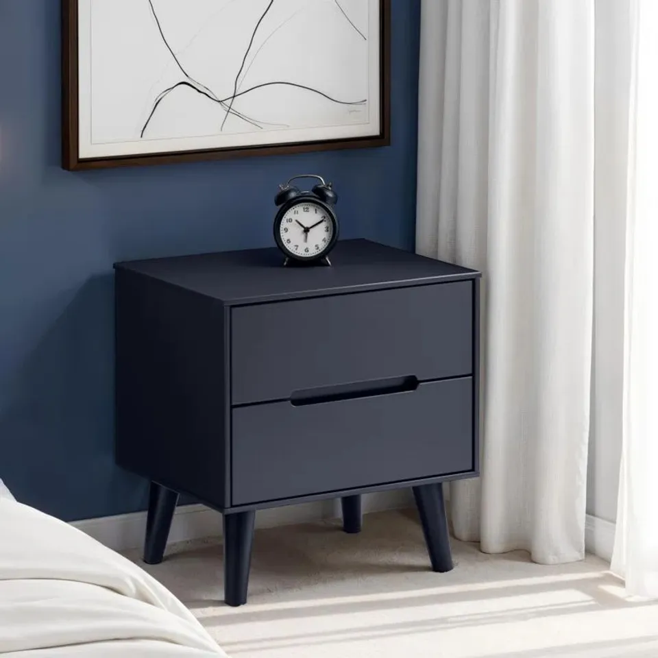 HERIBERTO 2 DRAWER BEDSIDE TABLE - WHITE