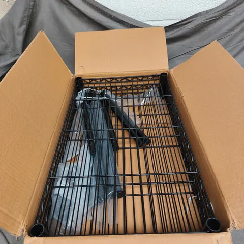 BLACK METAL SHELVING WITH INSTRUCTIONS