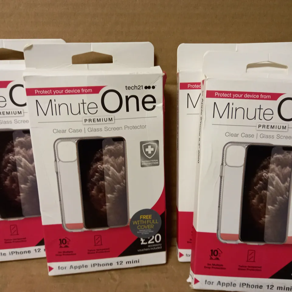 LOT OF 4 MINUTE ONE CLEAR CASES FOR IPHONE 12 MINI