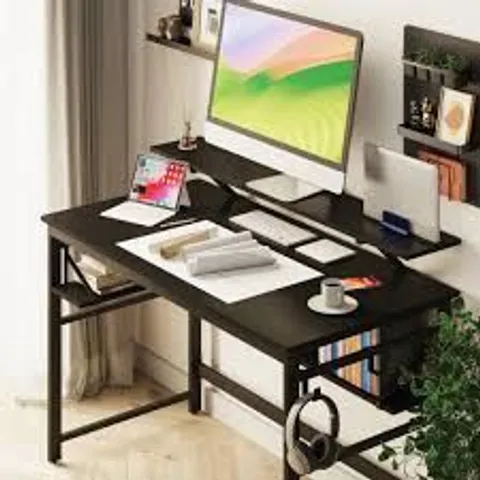 BOXED KONIGSTEIN 120CM W  RECTANGLE COMPUTER DESK - BLACK (1 BOX)