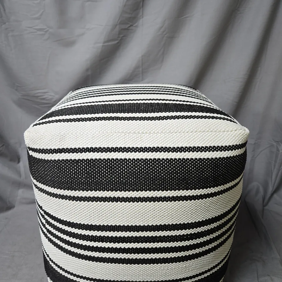 BUNDLEBERRY BY AMANDA HOLDEN FOOT STOOL BLACK AND WHITE STRIPES