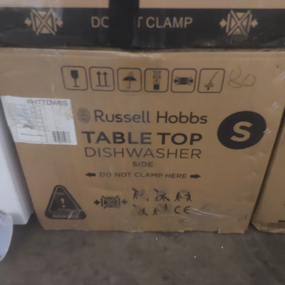 BOXED RUSSELL HOBBS RHTTDW6S TABLE TOP DISHWASHER - SILVER