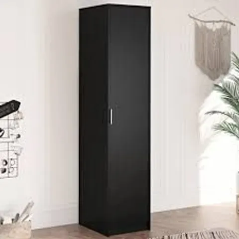 BOXED PHOENIX SINGLE DOOR WARDROBE - BLACK (1 BOX)